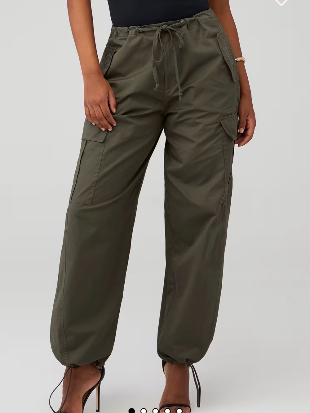 Good American Olive Green Cargo Joggers